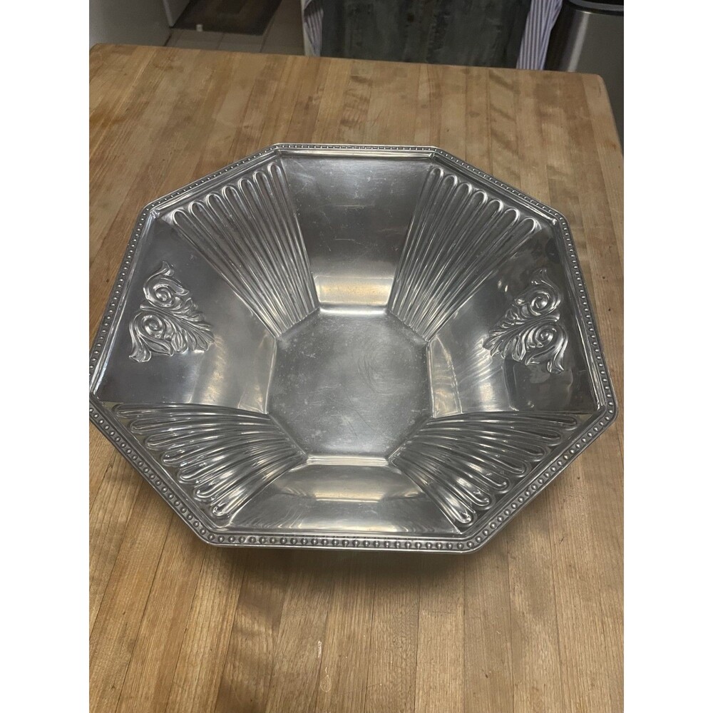 Lenox Butler's Pantry 12" Medium Octagonal Serving Bowl Metal Serveware